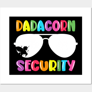 Dadacorn Security Unicorn Dad and Girl Papa Fathers Day Posters and Art